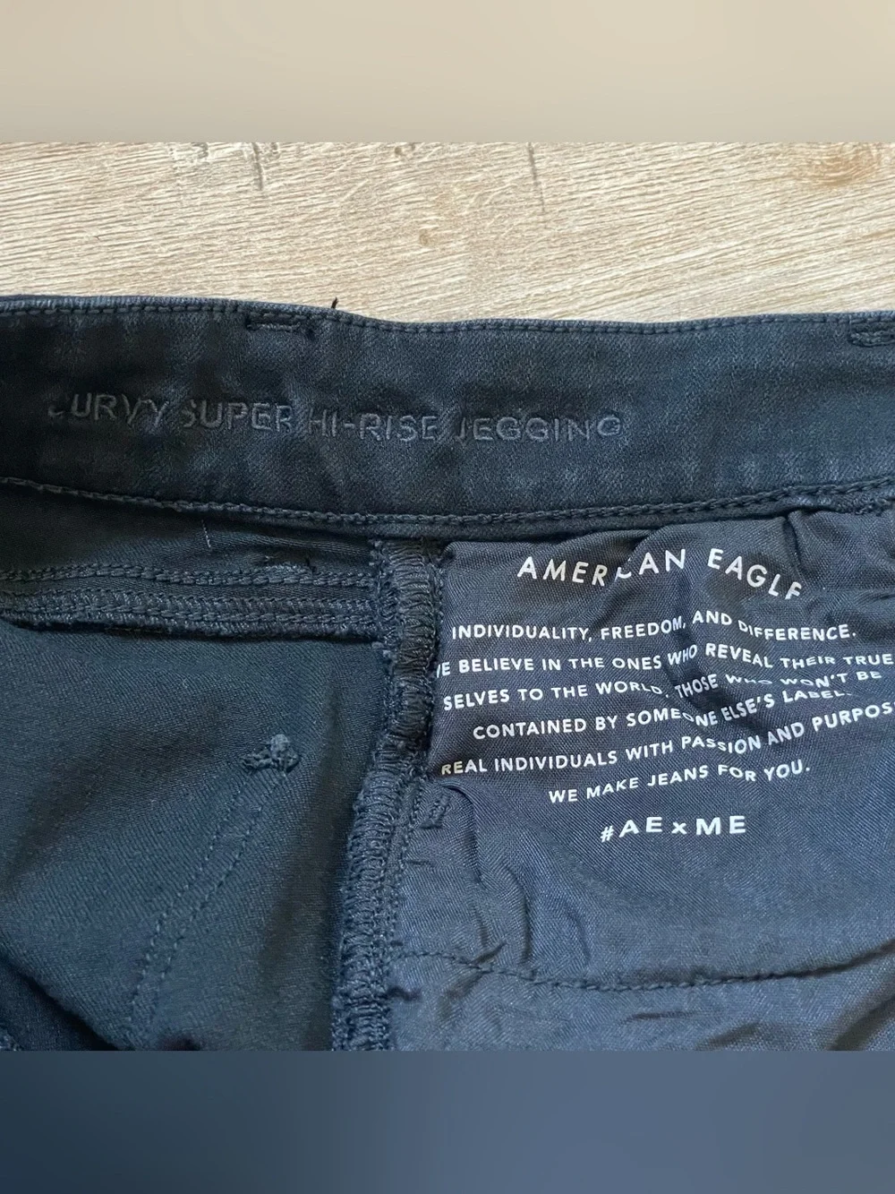 American Eagle Curvy Super High Rise Jegging Womens 00 Short Black Stretch 24.5